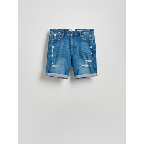 Reserved Slim fit kratke hlače od trapera - plavo Cene