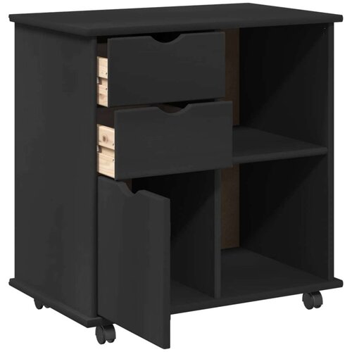  Mobilni ormar Crna 63 5 x 39 x 65 5 cm Čvrsto borovo drvo - Crna Slike