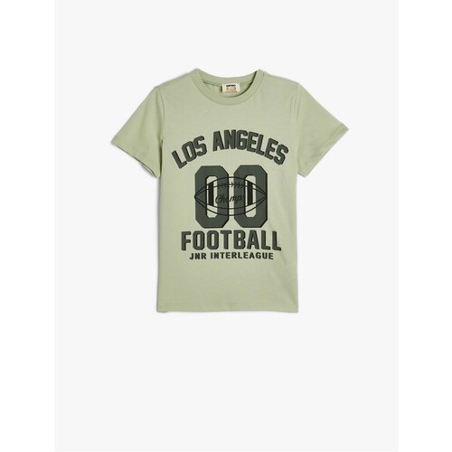 Koton T-Shirt Football Themed Short Sleeve Crew Neck Cotton Cene