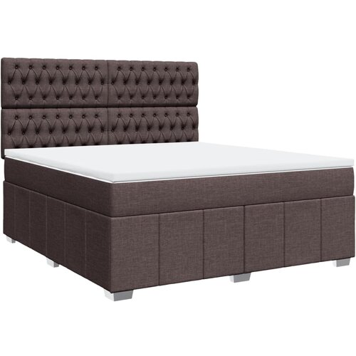 VidaXL Box spring postelja z vzmetnico temno rjava 180x200 cm blago, (21309976) Slike