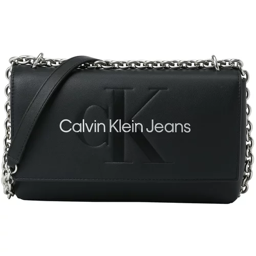 Calvin Klein Jeans Torba za čez ramo črna / srebrna