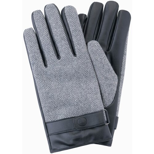 Ombre Elegant men's mixed material gloves - grey melange Cijene