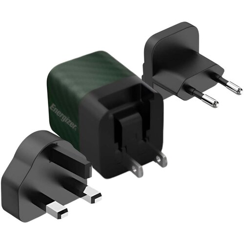Energizer Omrežni polnilec GaN 4A USB-C 20W večvtični EU / ZK / ZDA, Črna / Zelena, (5000007956) Cene