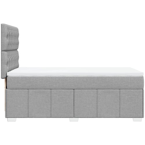  Krevet s oprugama i madracem svjetlosivi 100x200 cm od tkanine Slike