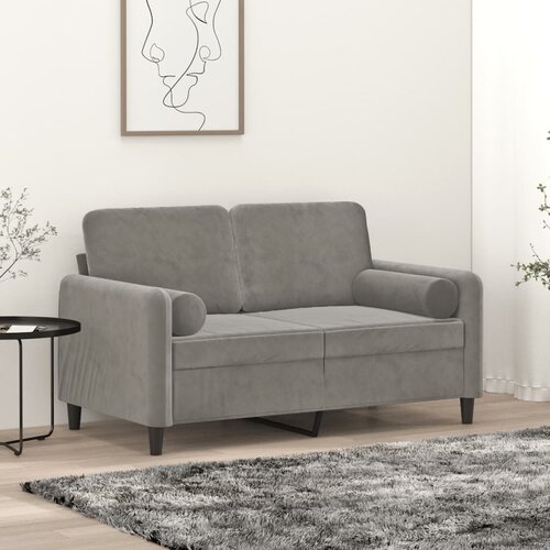 vidaXL Okrasna blazina 2 kosa svetlo siva Ø15x50 cm žamet Cene