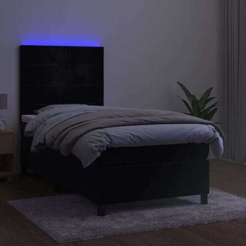  Box spring s madracem LED crni 90x190 cm bar&amp;scaron;un Slike