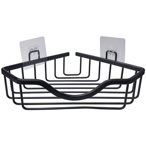 Douceur d int&amp;eacute;rieur Mat crna kupaonska polica aluminijska s postavljanjem bez bu&amp;scaron;enja/kutna Filaire Aluminium &amp;ndash; Slike