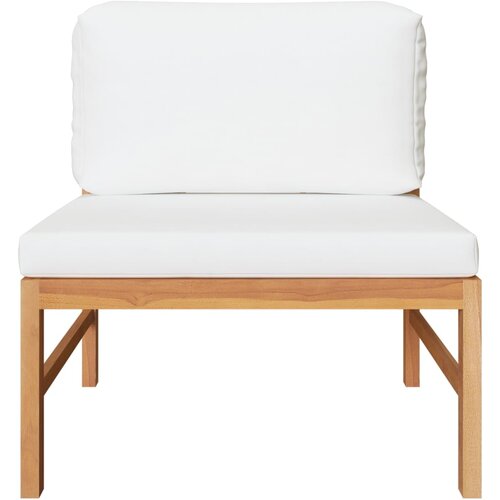 Maison Chic Srednji kavč - Sofa - Kanape s krem blazinami trdna tikovina, (21726821) Cene