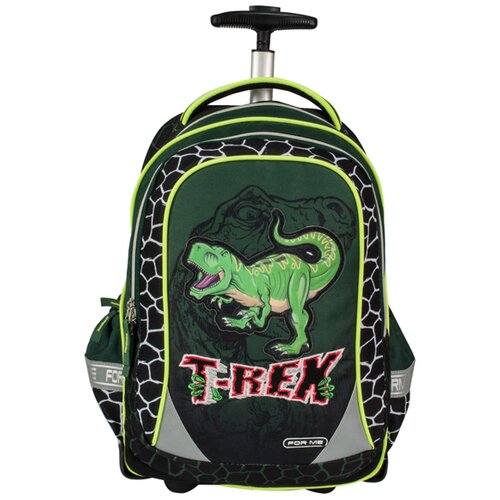 FOR ME školska torba t-rex na točkiće anatomska FTRO160101 zelena Slike