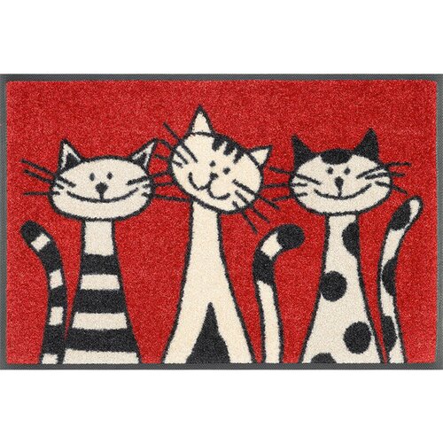 wash+dry PREDPRAŽNIK Three Cats 40/60 cm potiskano rdeča Cene