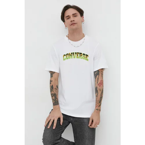 Converse Bombažna kratka majica moški, bež barva
