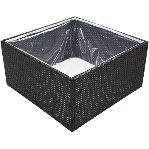  Vrtna sadilica crna 80 x 80 x 40 cm od poliratana Slike