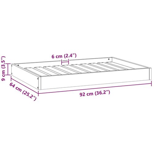  Krevet za psa Vosak smeđa 92 x 64 x 9 cm Čvrsto borovo drvo Slike