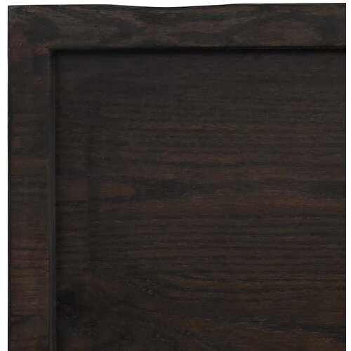  Zidna polica tamnosmeđa 120x60x(2-6) cm od obrađene hrastovine Slike
