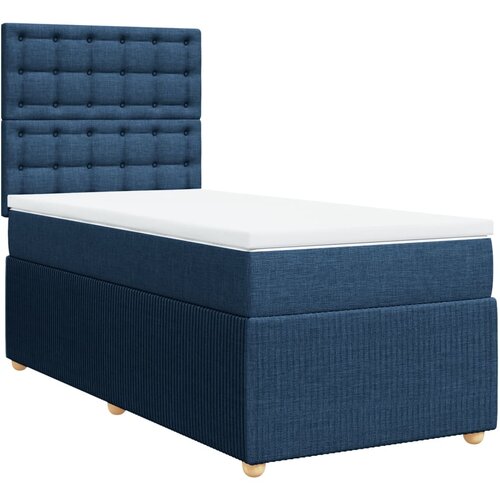 vidaXL Krevet s oprugama i madracem plavi 90 x 190 cm od tkanine Cijene