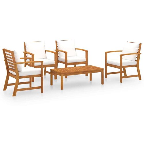  5-dijelna vrtna garnitura od masivnog drva bagrema s jastucima Cijene
