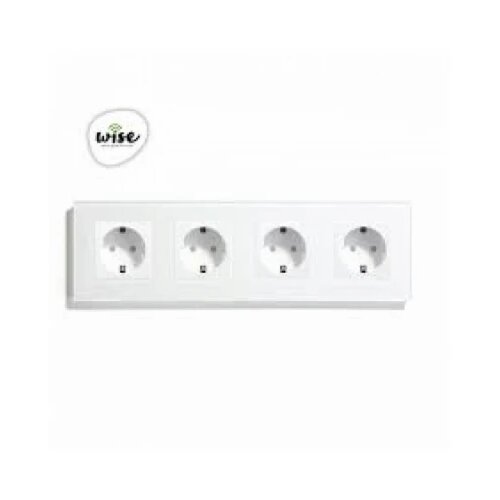 Wise Modularni panel sa 4 utičnice – stakleni panel beli Cene