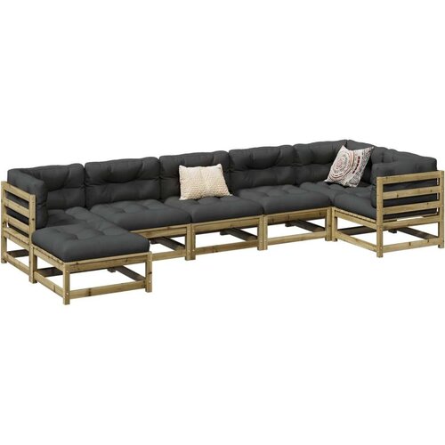 7-dijelni set vrtnih sofa od impregnirane borovine s jastucima Cijene