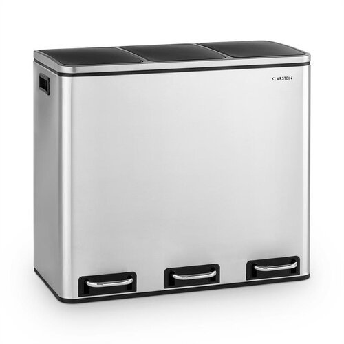 Klarstein Grandmaster Trash, nagazna kanta za smeće, 54 L / 3 x 18 L, tiha, PP, nehrđajući čelik Cijene