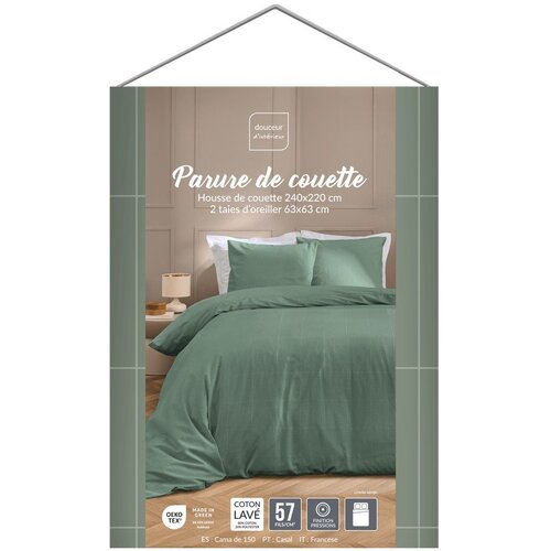 Douceur d int&amp;eacute;rieur Zelena posteljina za bračni krevet/za produženi krevet 240x220 cm Linella &amp;ndash; Slike