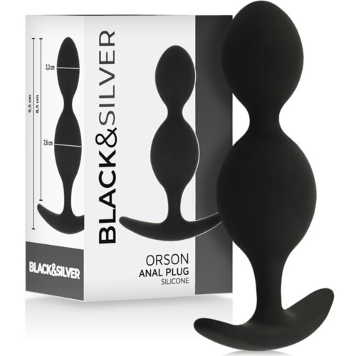 Black&Silver ČRNA&SREBRNA - ORSON ČEP SILIKON 2 ANALNA VALOVA 9 CM, (21263654) Cene
