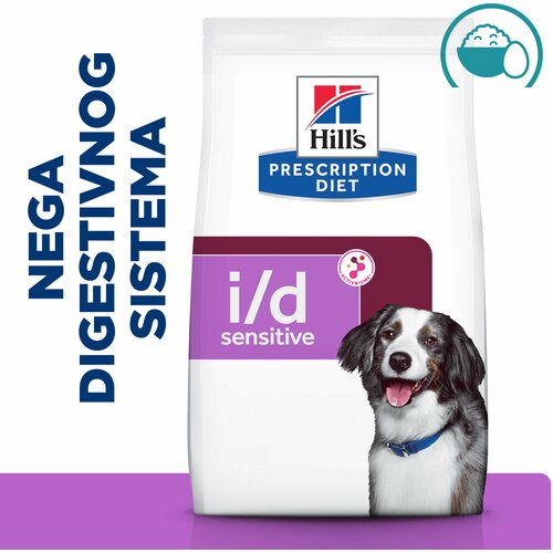 Hill’s prescription diet dog veterinarska dijeta i/d sensitive egg&rice 1.5kg Slike