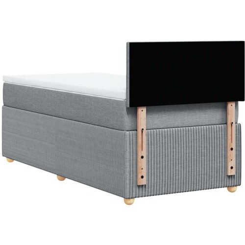 VidaXL Krevet s oprugama i madracem svjetlosivi 100x200 cm od tkanine Slike