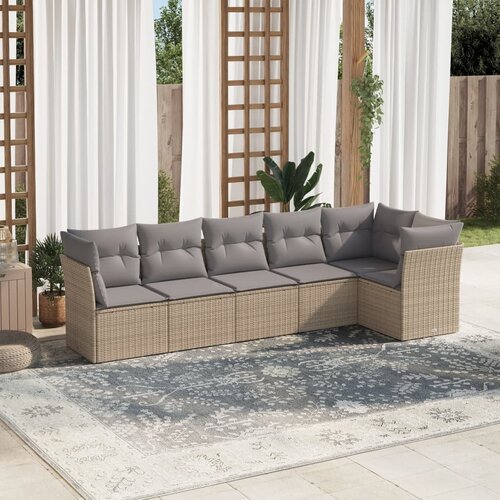 vidaXL 6-dijelni set vrtnih sofa s jastucima bež od poliratana Cene
