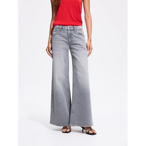 Reserved Wide leg traperice - svijetlo siva Cene