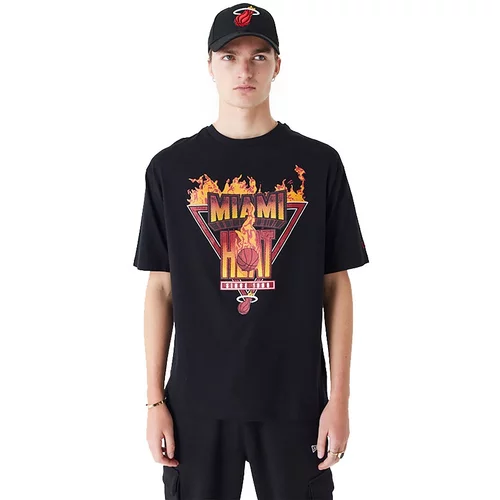 New Era Miami Heat Flame Graphic Black Oversized majica