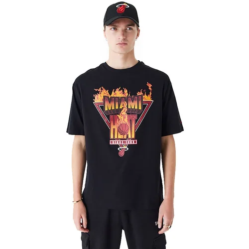 New Era muška Miami Heat Flame Graphic Black Oversized majica