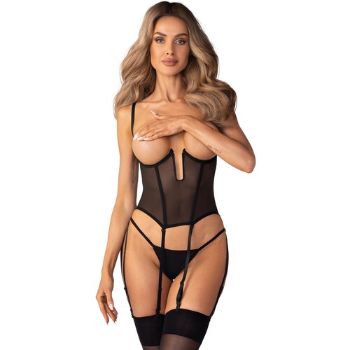 Obsessive Euphori Corset Black S/M Slike