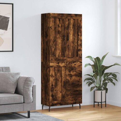vidaXL Visoka komoda dimljeni hrast 69 5x34x180 cm konstruiranog drva Cijene