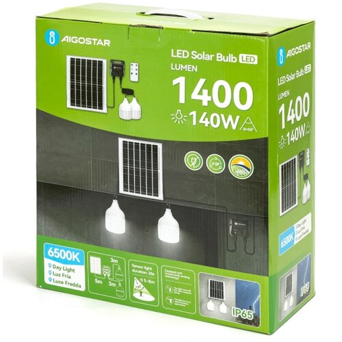 Aigostar LED solarni luster sa senzorom 2x LED/70W/12V 12000 mAh 6500K prečnika 12 cm Slike
