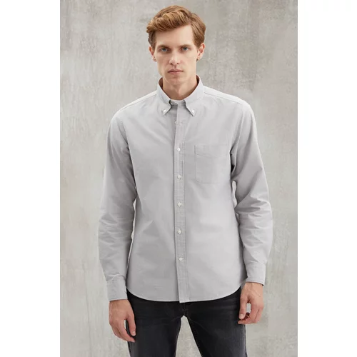 GRIMELANGE Cliff Oxford Regular Gray Single Shirt