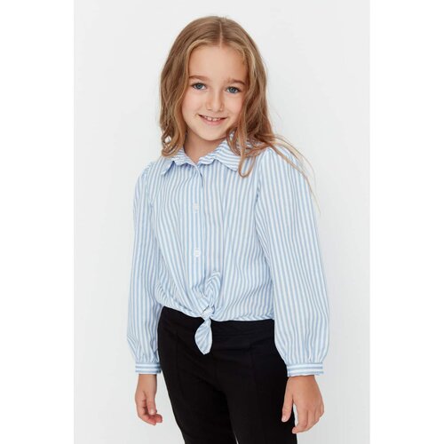 Trendyol Blue Tie Detailed Girl Knitted Shirt Slike