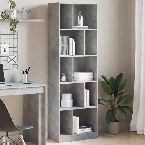 VidaXL Knjižna omara betonsko siva 57x28,5x174 cm inženirski les Slike