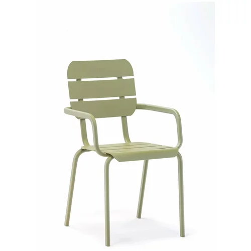 Ezeis Set od 4 maslinasto zelene vrtne stolice s naslonima za ruke Alicante