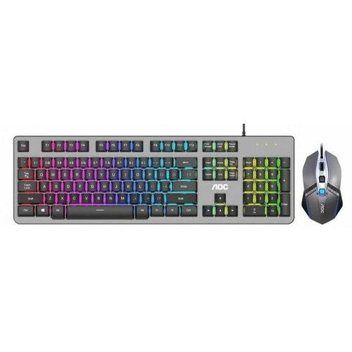 AOC KM410 RGB gejmerski komplet tastatura+optički miš 1400dpi crni Slike