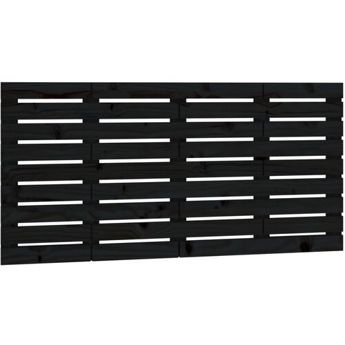 vidaXL Stensko posteljno vzglavje črno 156x3x63 cm trdna borovina, (20735075) Cene