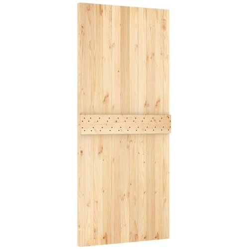  Klizna vrata Prirodna i bijela 90 x 210 cm Čvrsta borovina Slike
