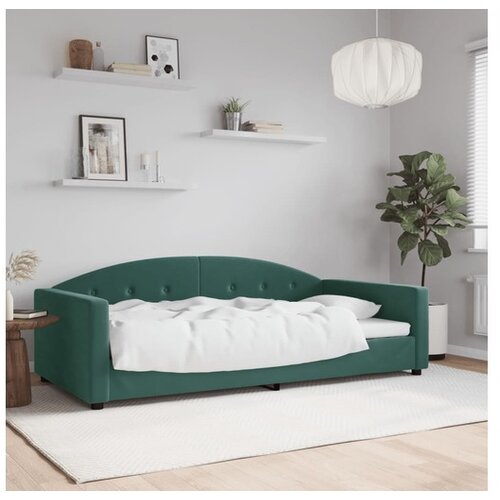 vidaXL Raztegljiva postelja temno zelena 100x200 cm žamet Cene