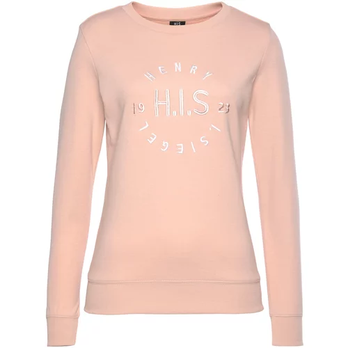 H.I.S Sweater majica rosé / srebro / bijela