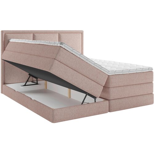MID.YOU POSTELJA BOXSPRING 200 cm x 200 cm , tekstil roza Slike