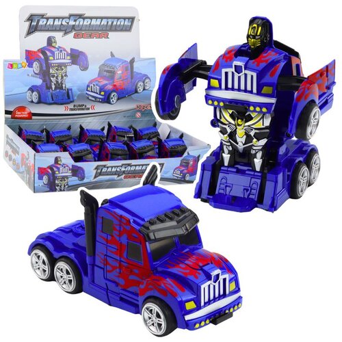 Kamion Auto Robot 2u1 Vožnja Crveni Uzorci Plavi Slike