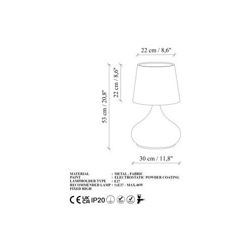 Opviq Stolna lampa Bulbe-15465, Zlatno-braon Slike