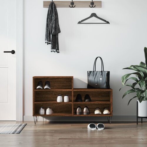 VidaXL Omarica za čevlje rjav hrast 102x36x60 cm inženirski les Slike