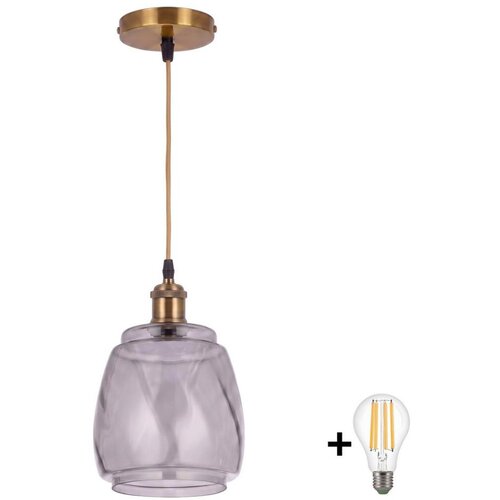 Brilagi LED luster na sajli RETRO GLASS 1xE27/60W/230V &Oslash; 26 cm zlatna/zadimljeno-siva Cene