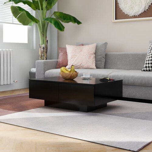 VidaXL Klubska mizica črna 90x60x31 cm iverna plo&amp;scaron;ča Slike