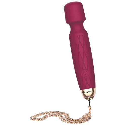 Bodywand Luxe - punjivi, mini vibrator za masažu (tamno ružičasti)